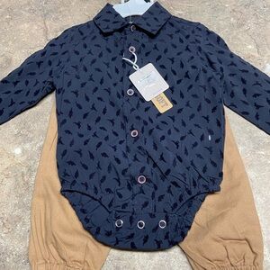 Kids Navy and Tan Matching Set